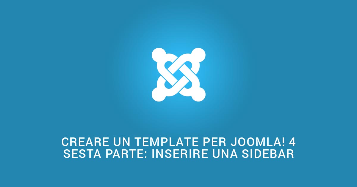 Inserire una sidebar in un template personalizzato per Joomla! 4
