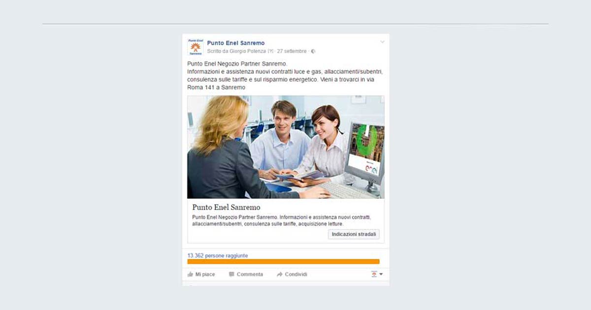 Social Media Marketing Punto Enel Sanremo